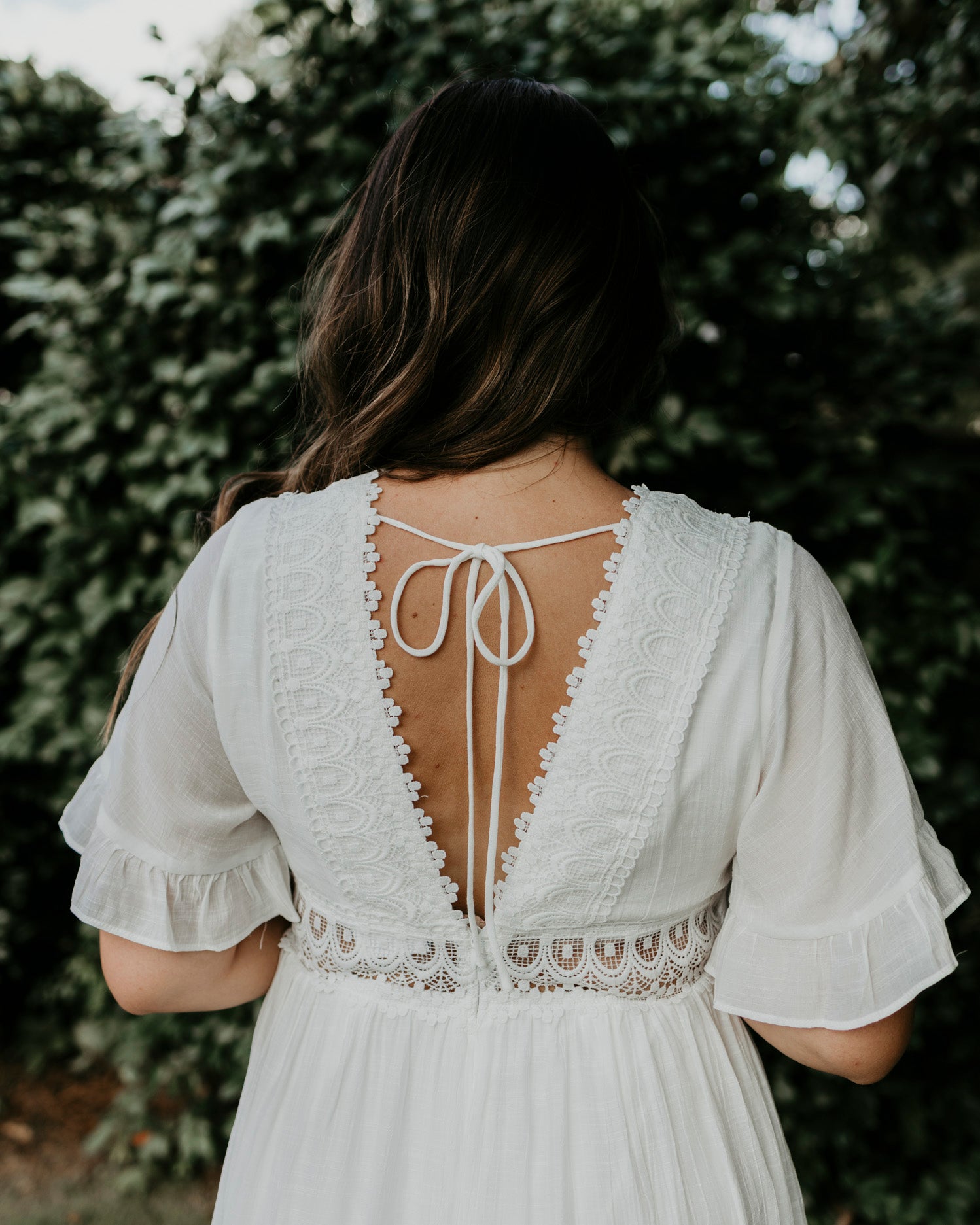 lace top flowy bottom dress Beach Wedding Lace Top Flowy Bottom Wedding Dress June Bridals Flowy Spaghetti Layered Women's Wedding Dress With Lace Top White, Size 12
